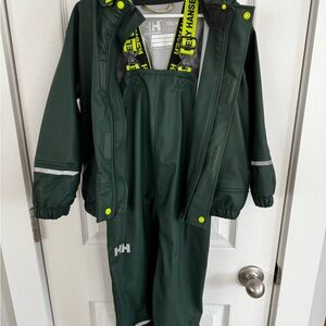 Helly Hansen Kids Forest Green Rain Suit